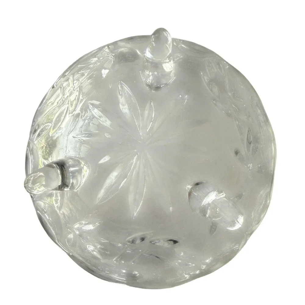 Hofbauer Byrdes West Germany Lead Crystal Footed Bowl Bird Motif Vtg Collectible